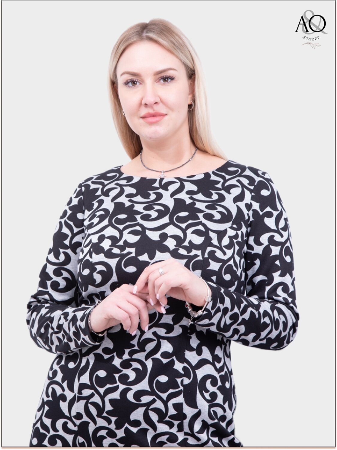 AandOstudio Платье 566167 П60016 черно-серый