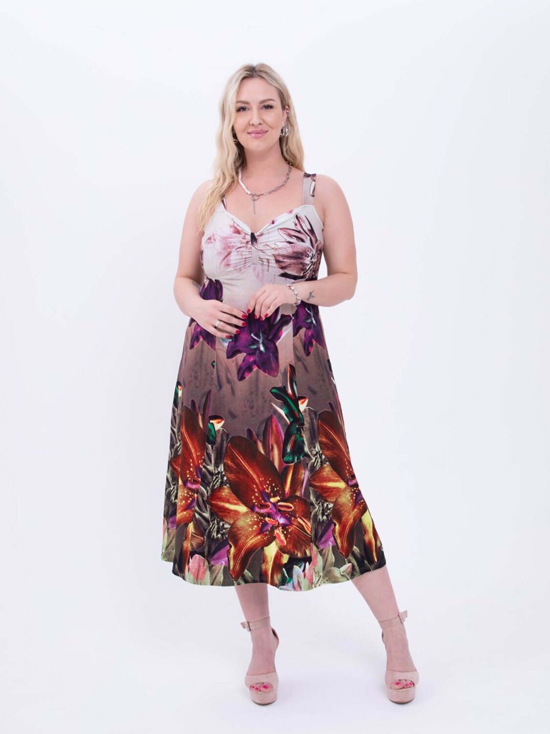 AandOstudio Сарафан 566183 С90008 бежево-коричневый