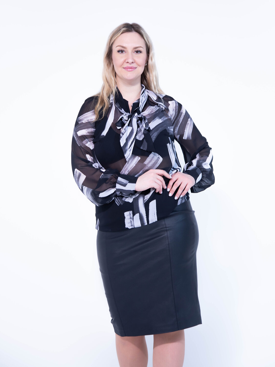 AandOstudio Блузка 566187 Б10024 черно-белый