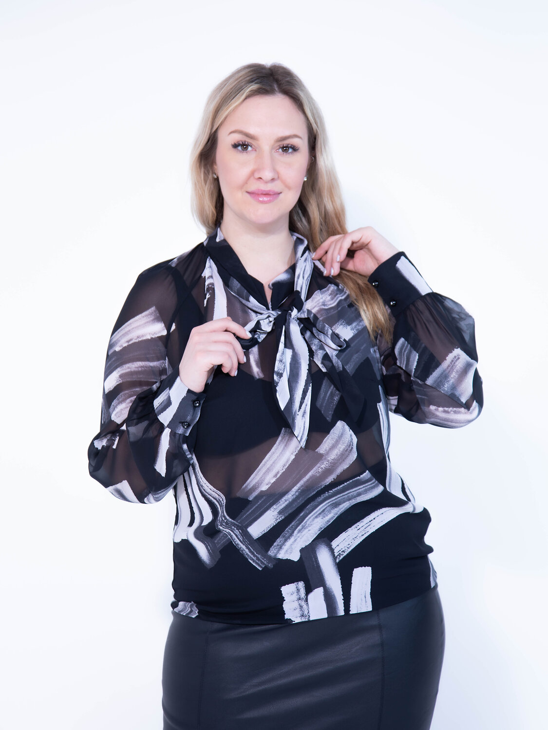 AandOstudio Блузка 566187 Б10024 черно-белый