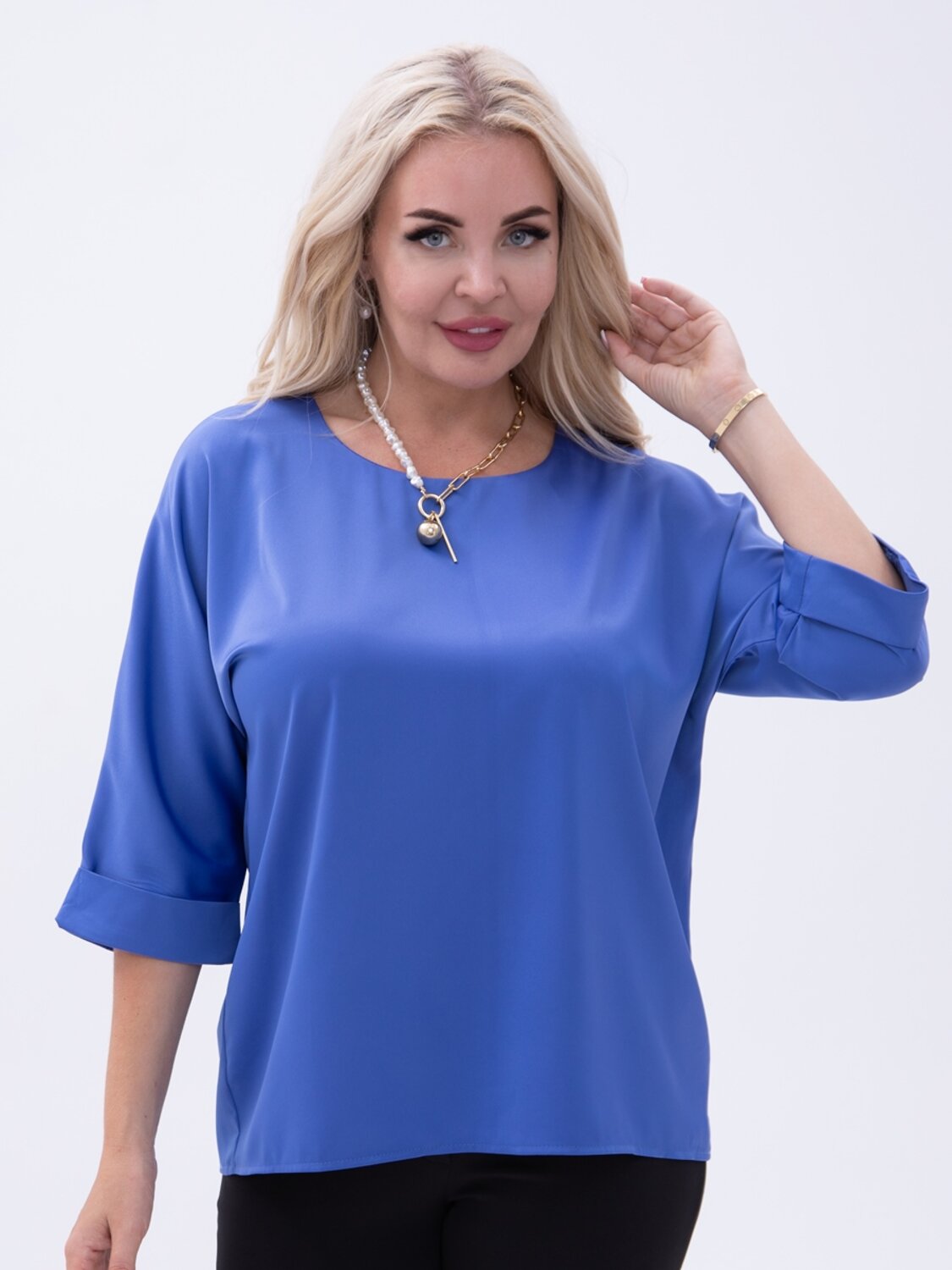 AandOstudio Блузка 566190 Б10029 темно-голубой