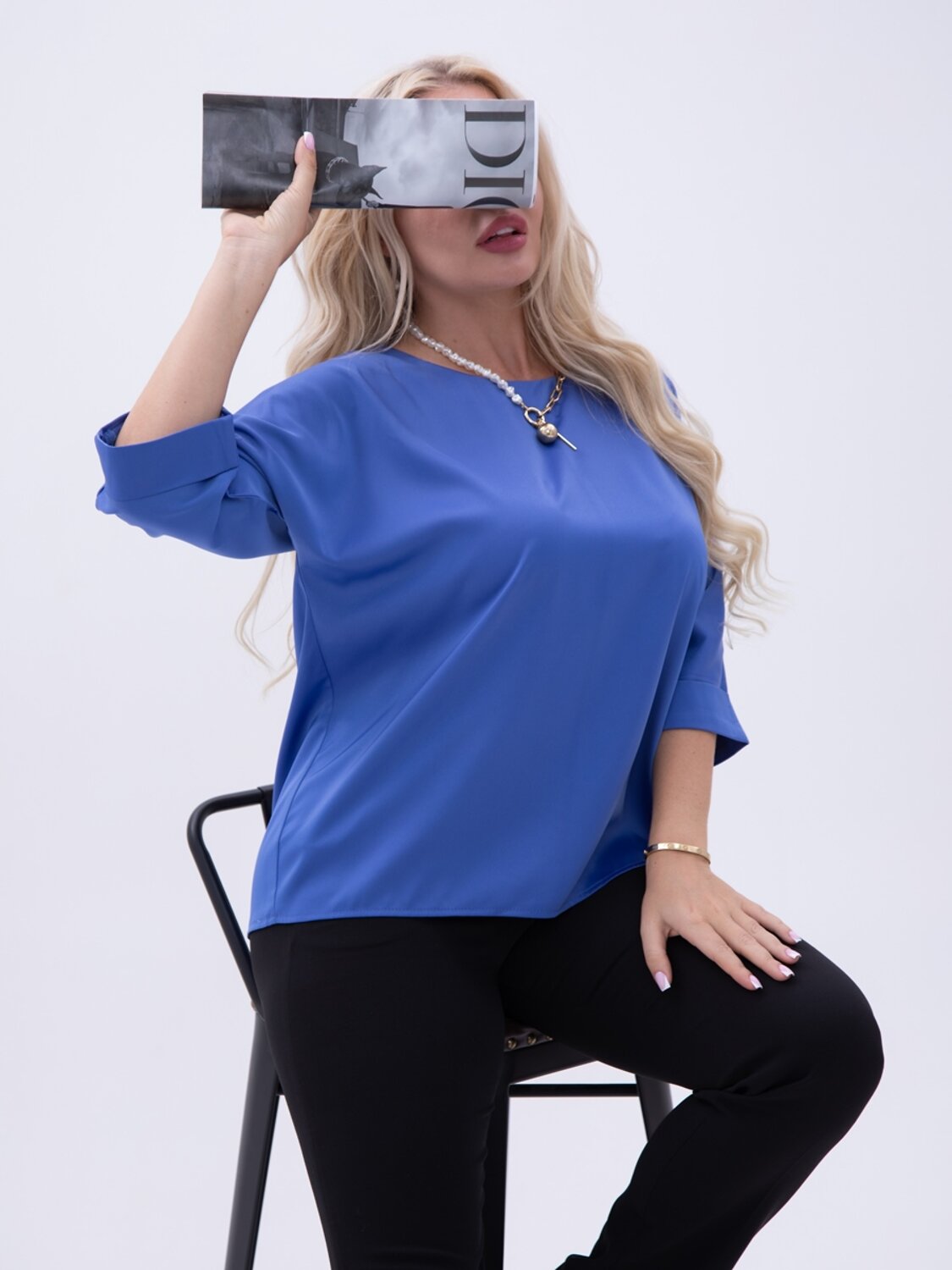 AandOstudio Блузка 566190 Б10029 темно-голубой