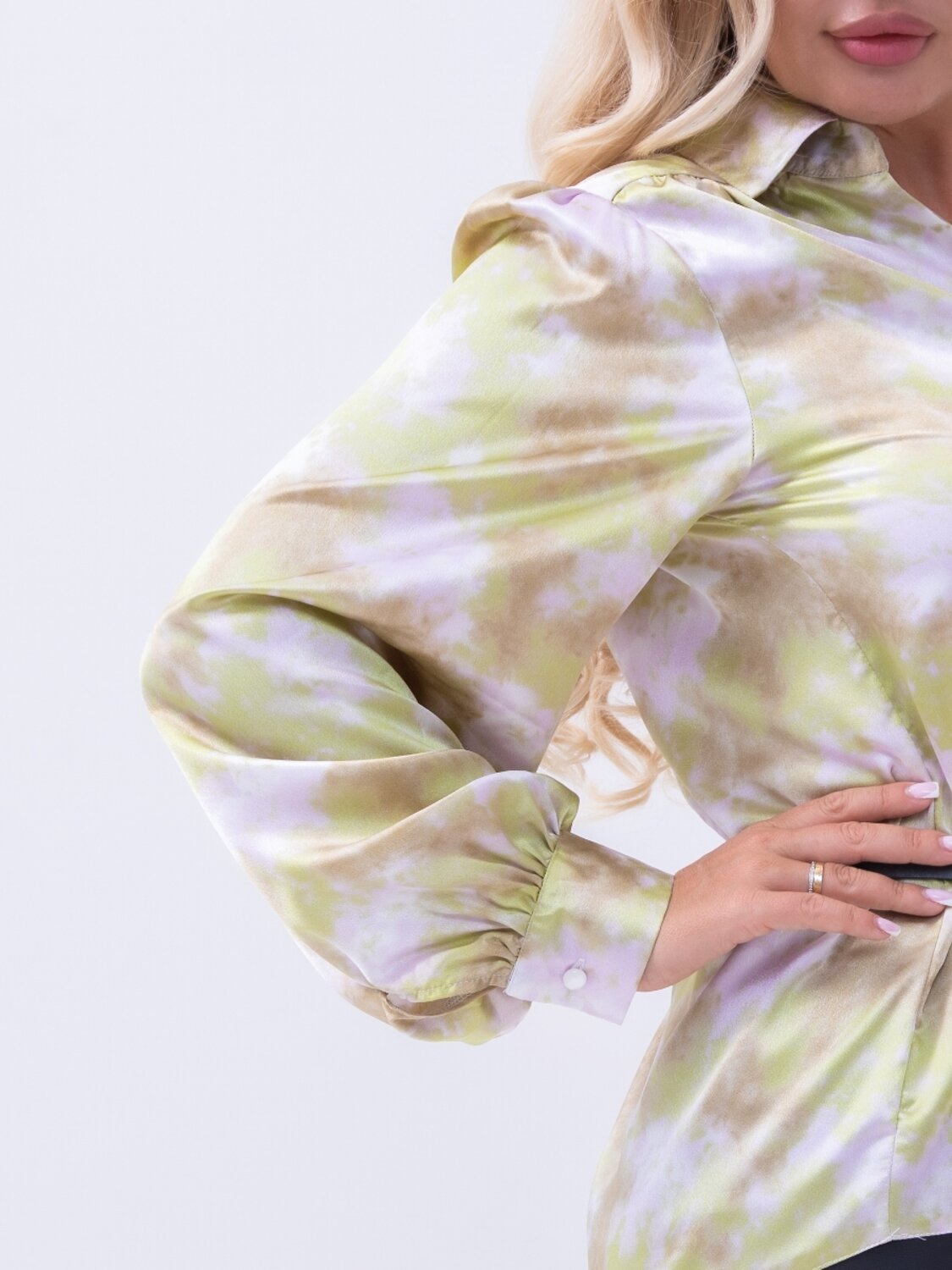 AandOstudio Блузка 566195 Б10031А фисташково-молочный