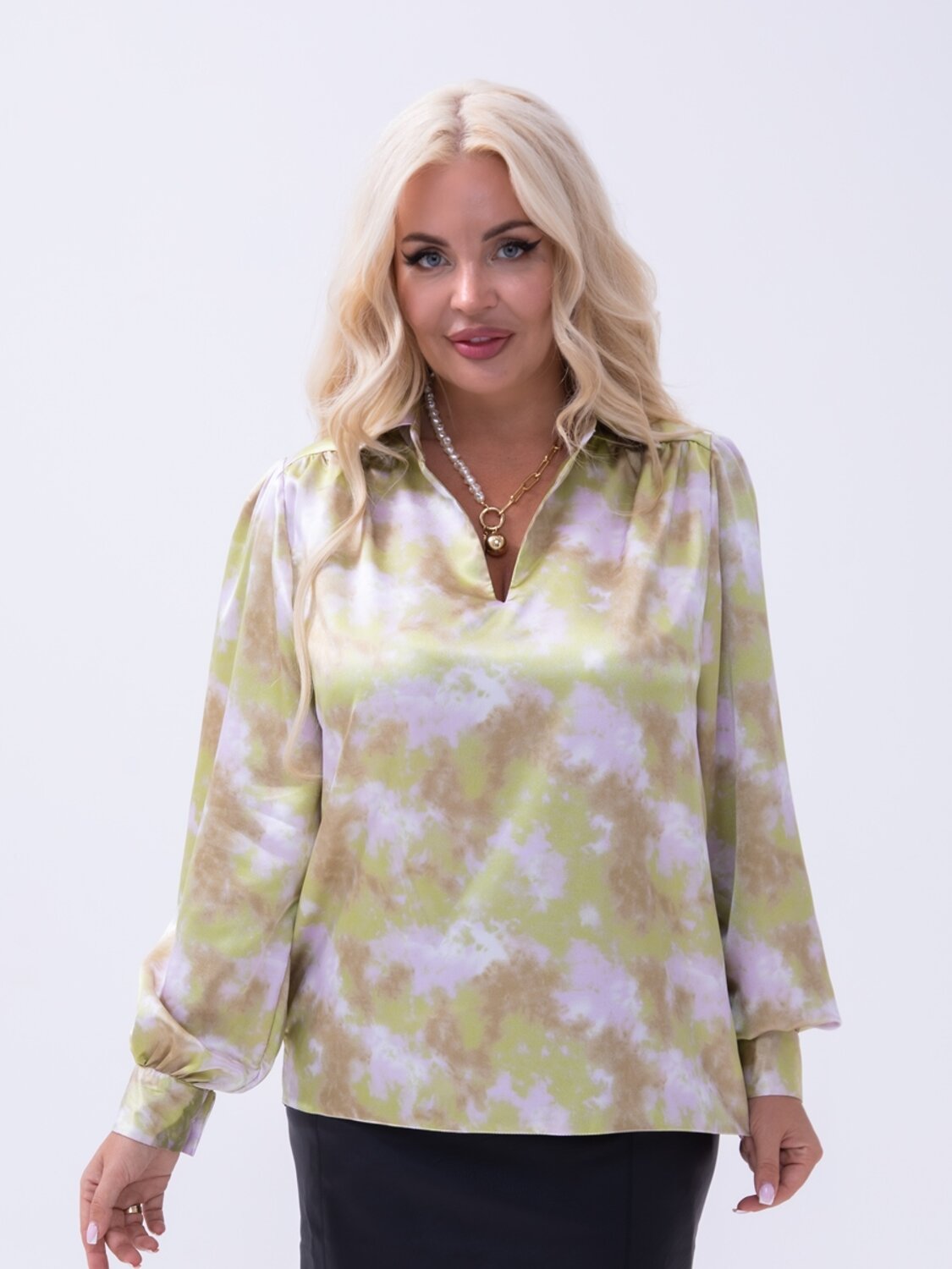 AandOstudio Блузка 566195 Б10031А фисташково-молочный