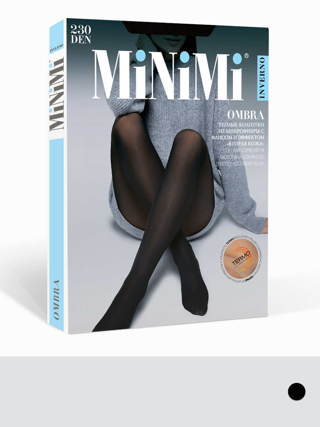 Minimi Колготки 566510 OMBRA 230 NEW (вторая кожа) Nero (Черный)