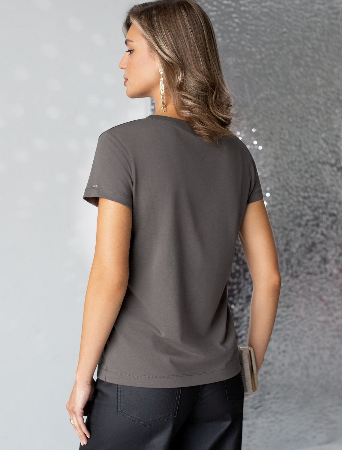 VILATTE Футболка 567419 D49.123 т.серый_дождь