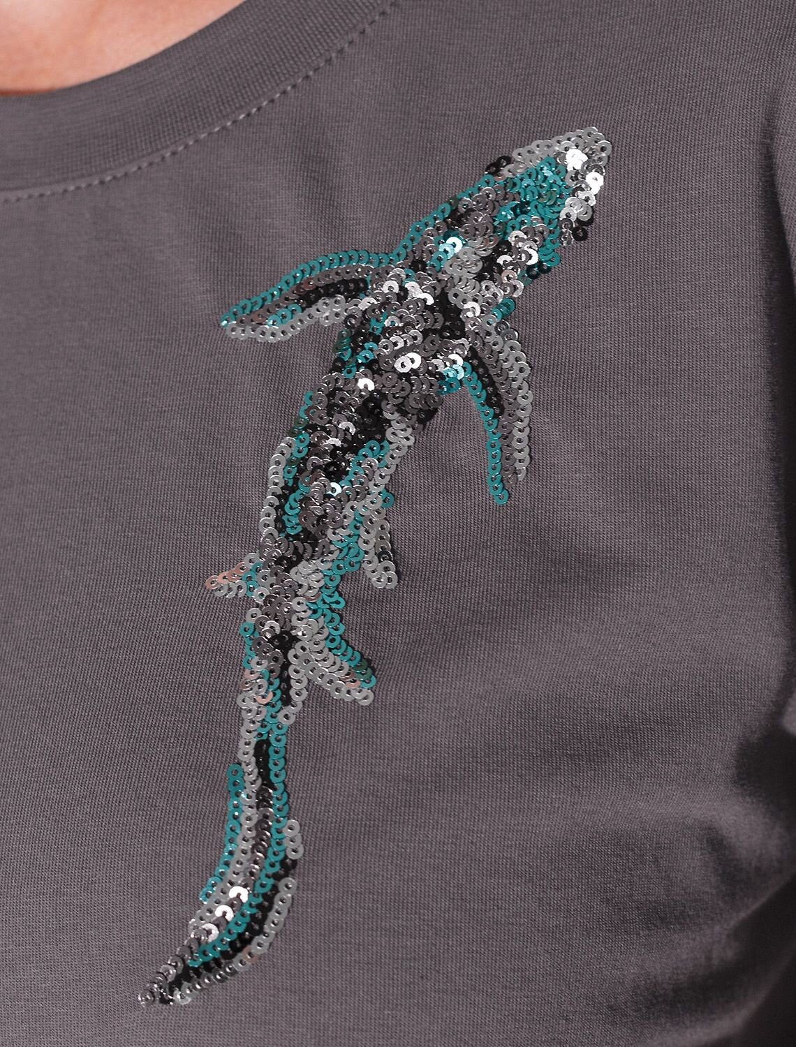 VILATTE Футболка 567421 D49.124 т.серый_рыба