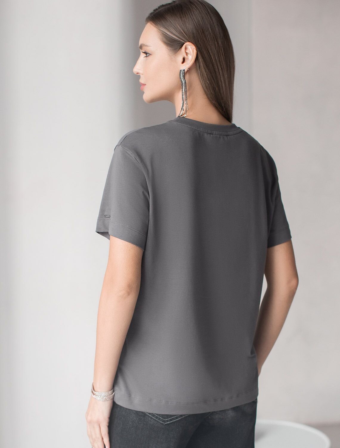 VILATTE Футболка 567875 D49.124 т.серый_фольга