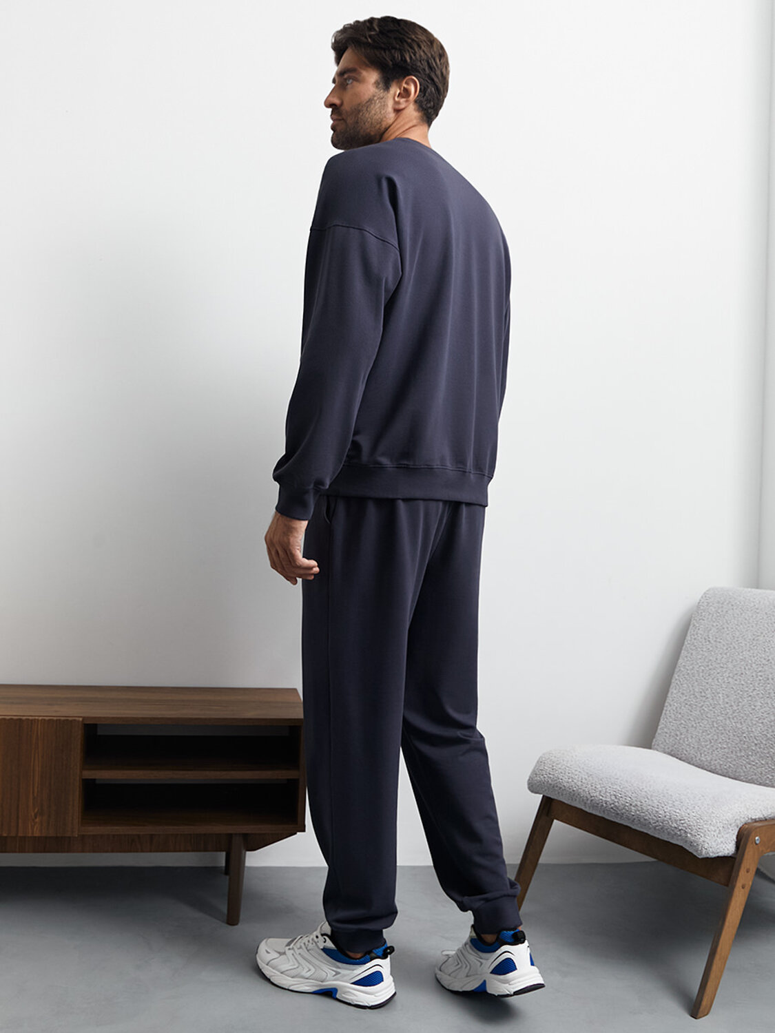 Omsa Свитшот 568035 OmU 1912С Свитшот муж. свобод/кроя, CO+EL Blu (Синий)