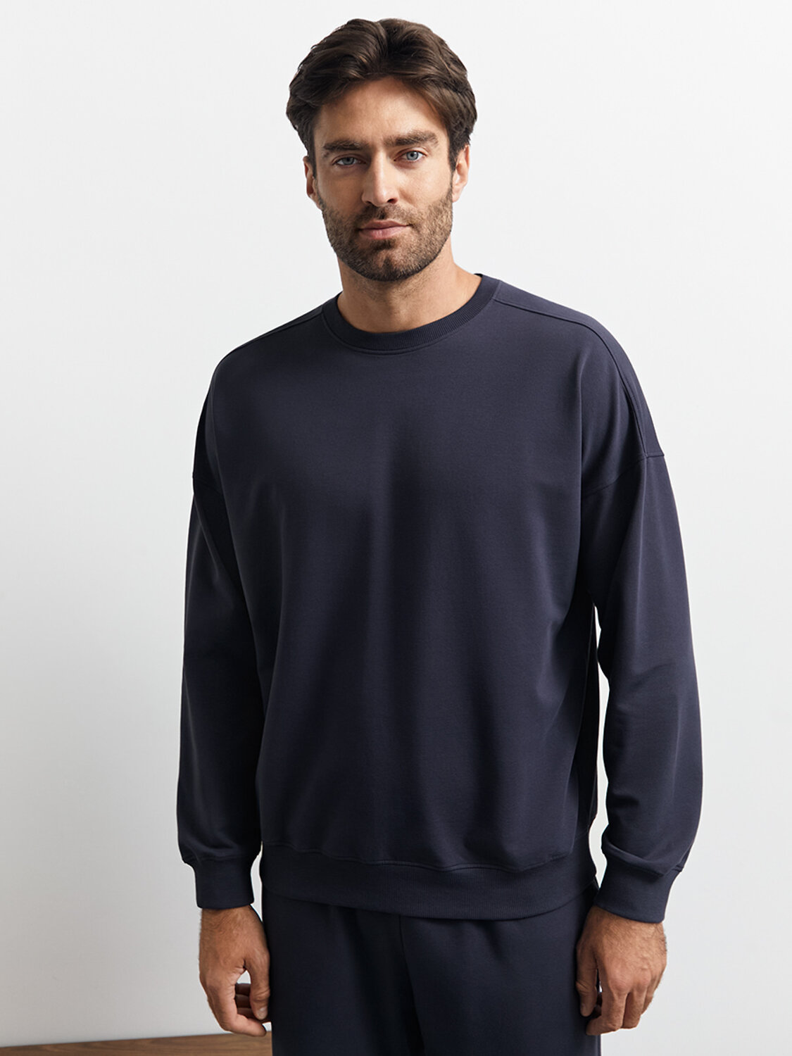 Omsa Свитшот 568035 OmU 1912С Свитшот муж. свобод/кроя, CO+EL Blu (Синий)