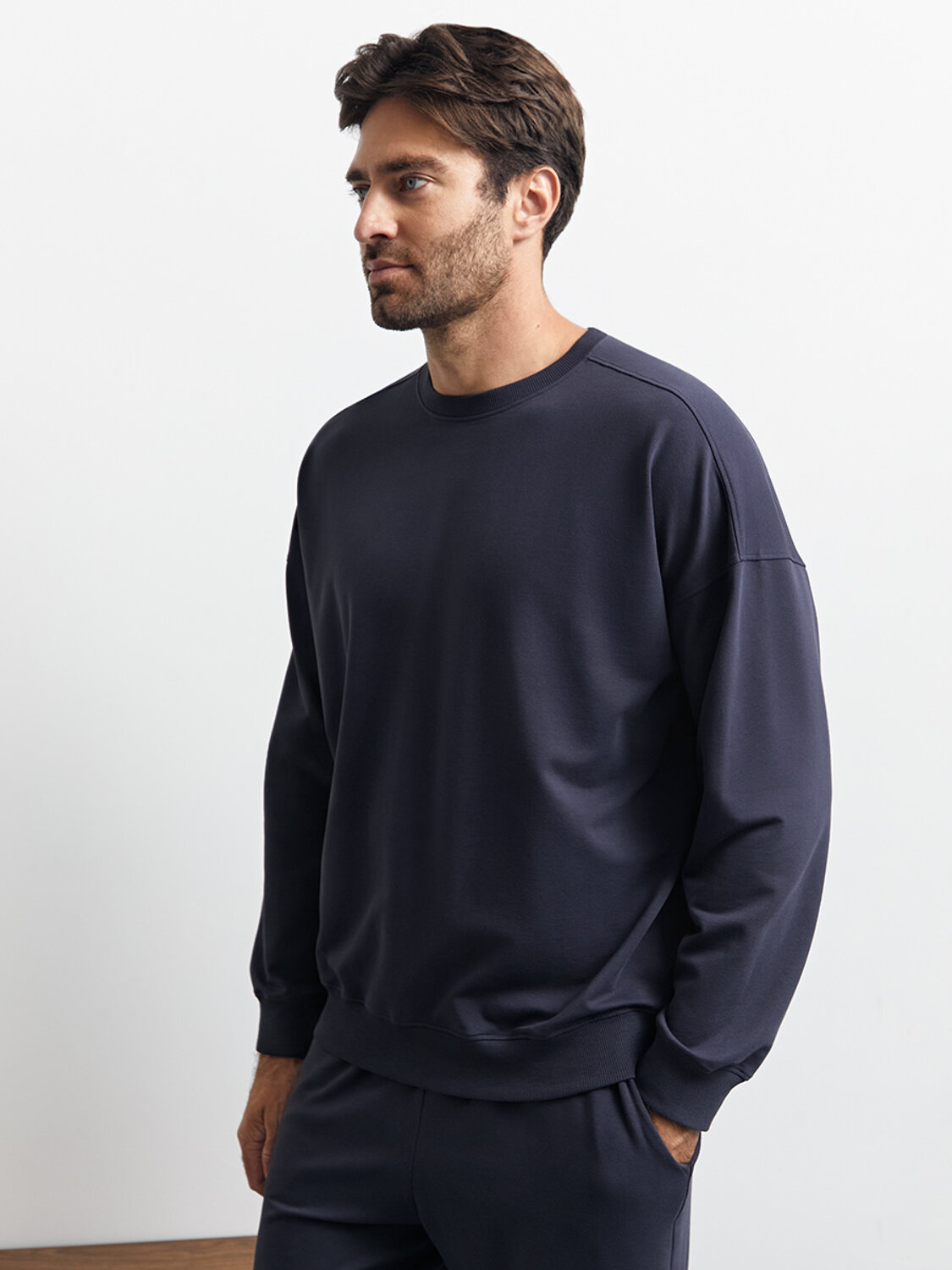 Omsa Свитшот 568035 OmU 1912С Свитшот муж. свобод/кроя, CO+EL Blu (Синий)