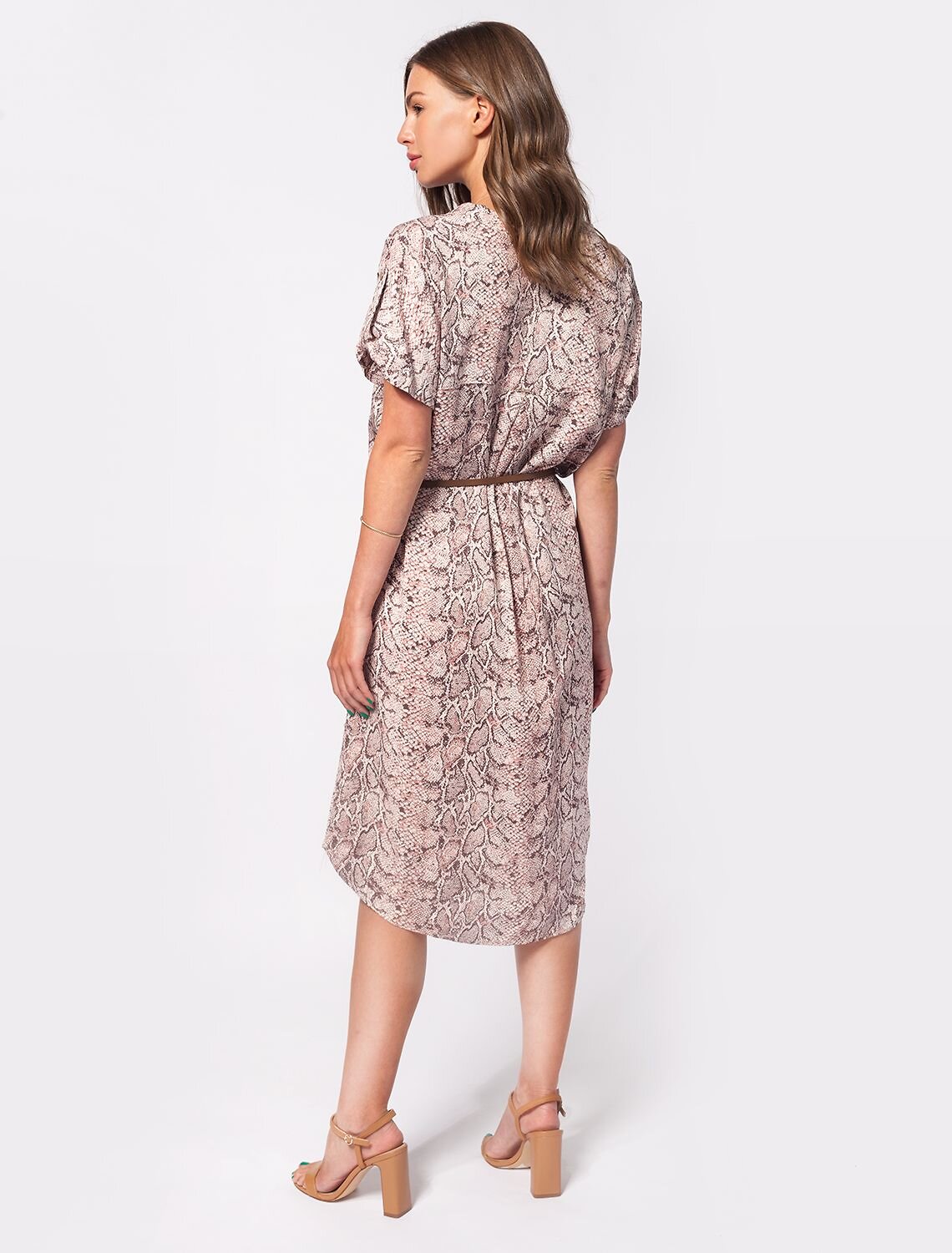 VILATTE Платье 568075 D22.460 пудровый-кофейный