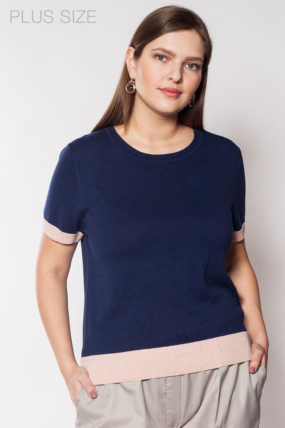 VILATTE Джемпер 568132 D39.456 синий-розовый