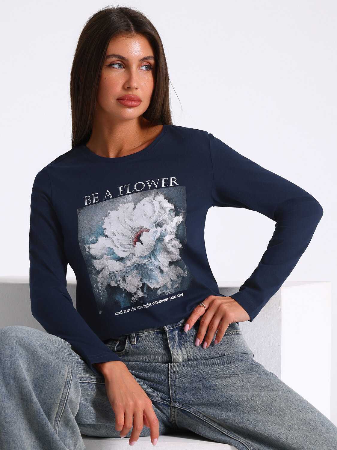 Апрель Лонгслив 568182 1ЖДЛД3870001 темно-синий