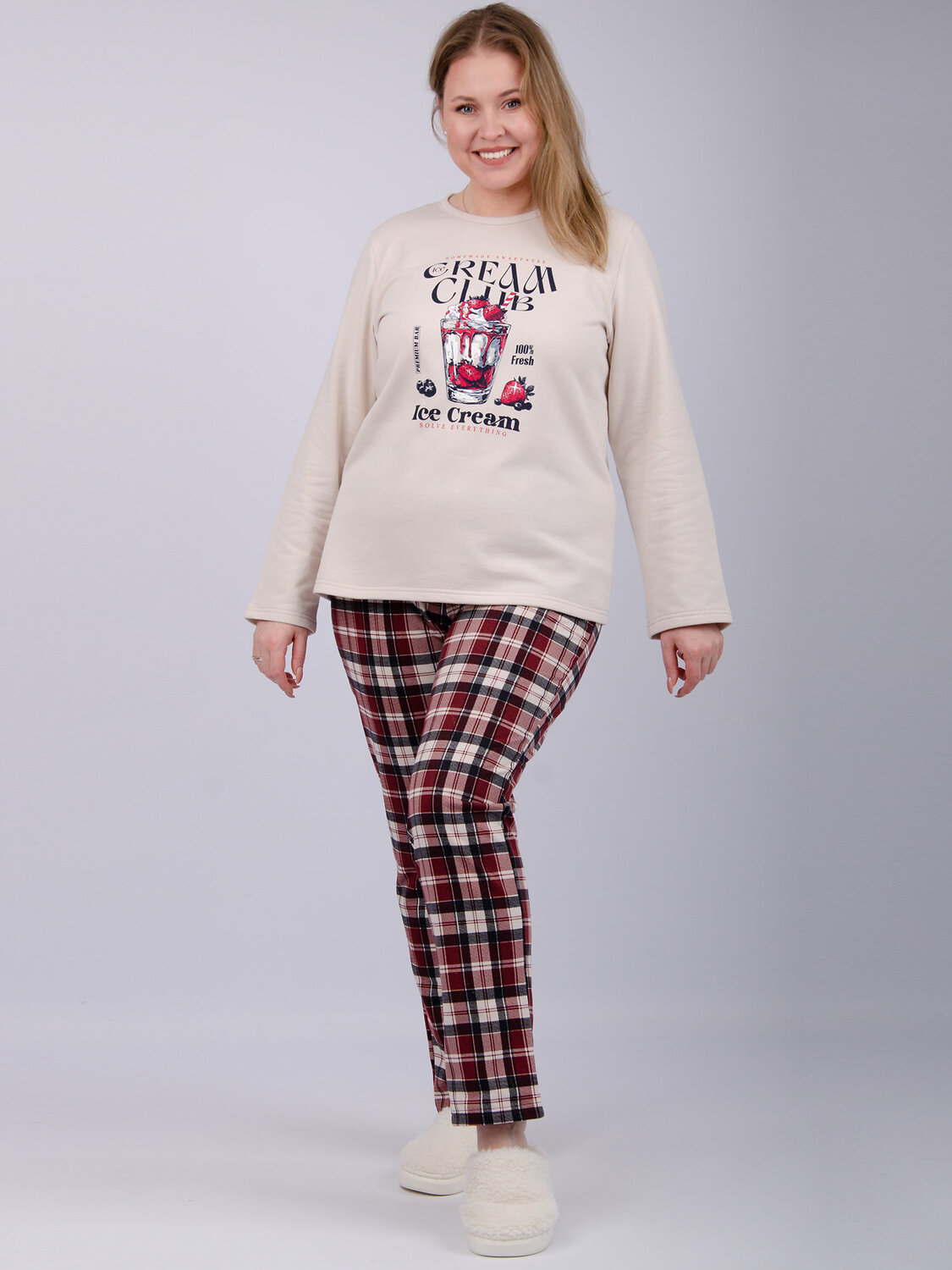 Malina Пижама 568532 3185 бордовый/молочный