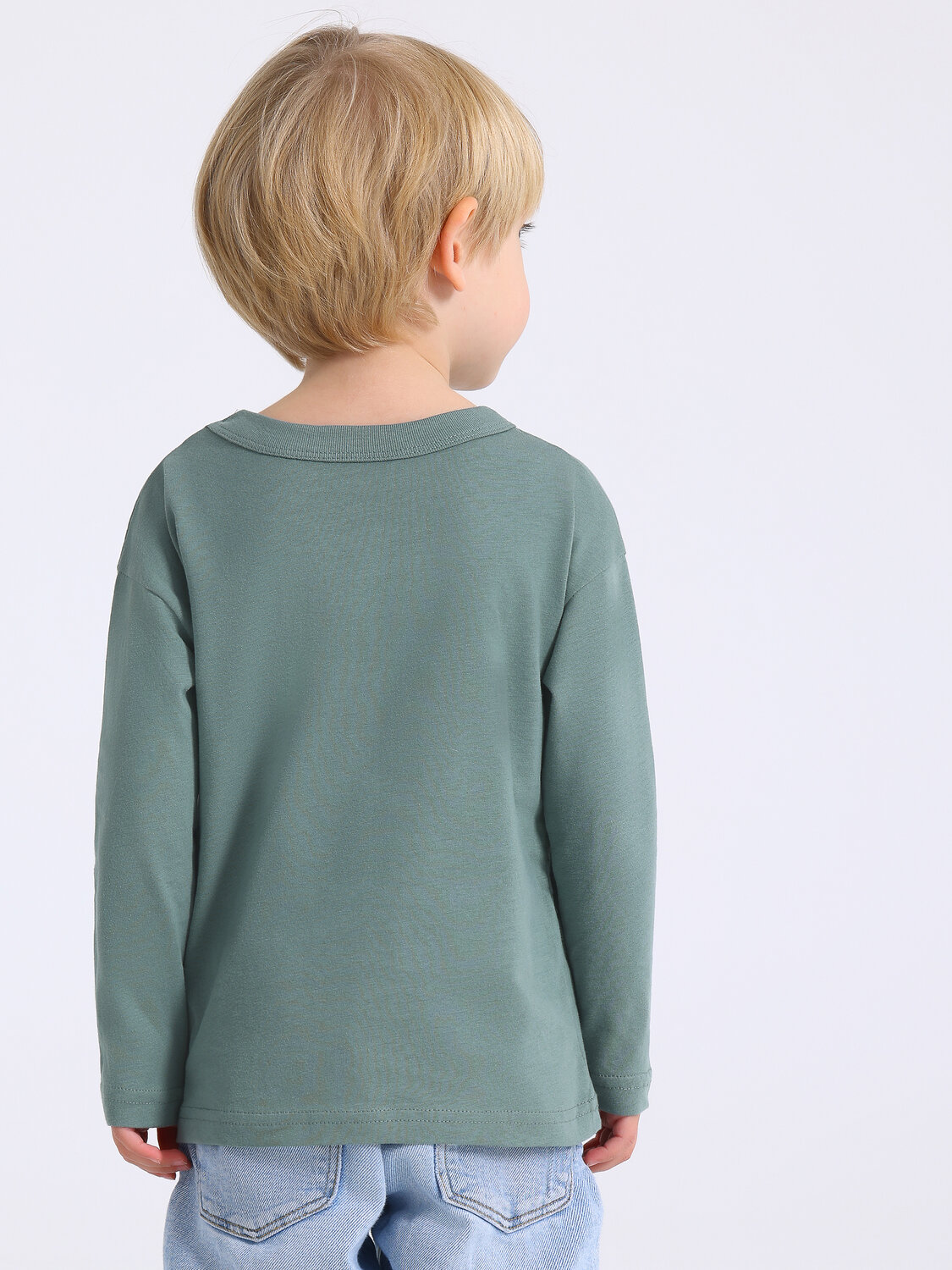 Апрель Лонгслив 568837 2ПДЛД5861001н серо-зеленый+белые собаки на синем / Сердитый монстрик