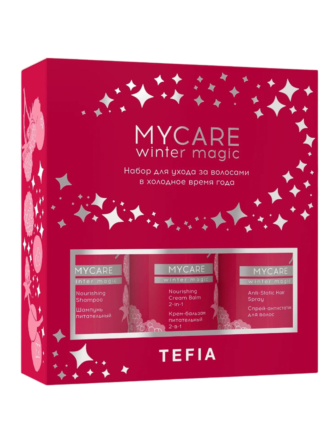 TEFIA Mycare Набор для ухода за волосами в холодное время года: шампунь, крем-бальзам, спрей-антистатик для волос, 300 x 2, 250 мл 569004 28123 