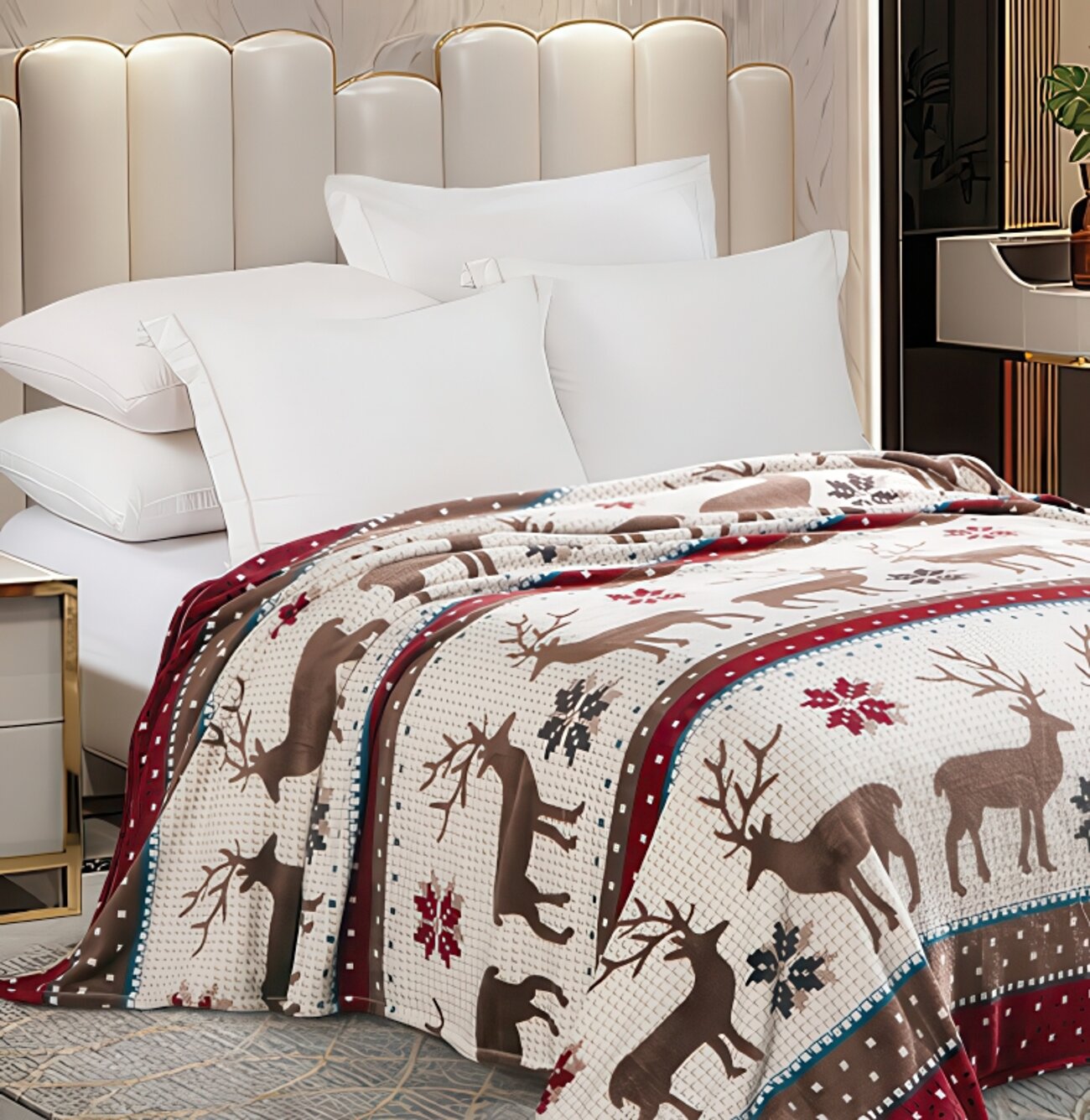 Текс-плюс Плед 569022 00000010341 Коричневый олень