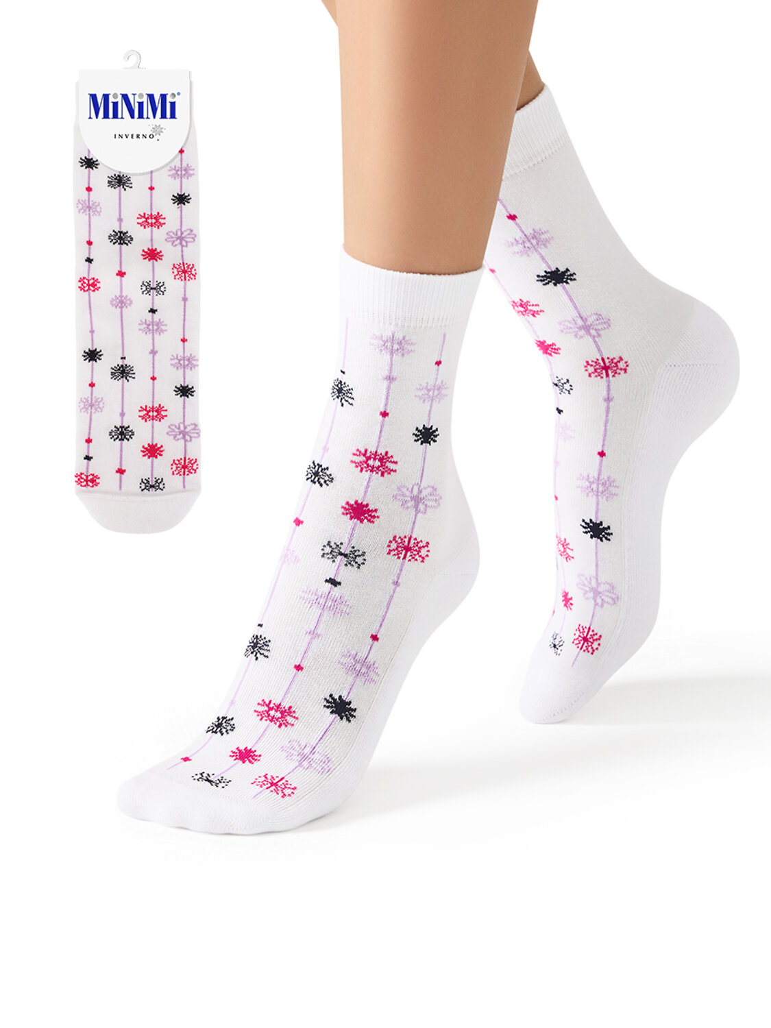 Minimi Носки 569092 MINI INVERNO 3300-3 (снежинки) Bianco (Белый)