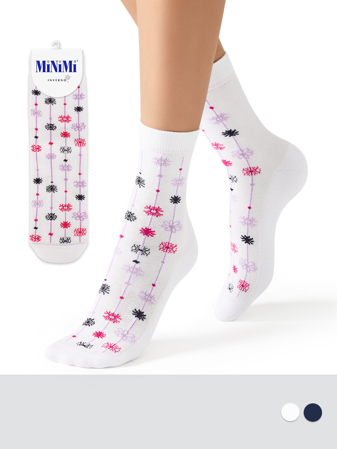 Minimi Носки 569092 MINI INVERNO 3300-3 (снежинки) Bianco (Белый)