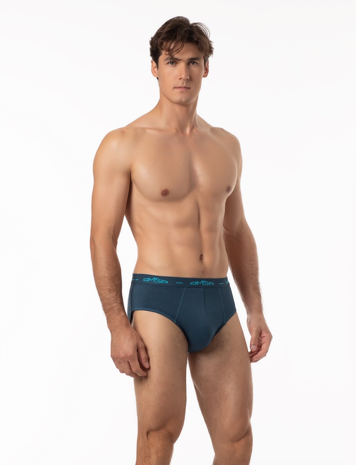 Omsa Трусы 569143 OmA 2823 Слипы мужские с открытой резинкой, CO Turchese Scuro (Голубой)