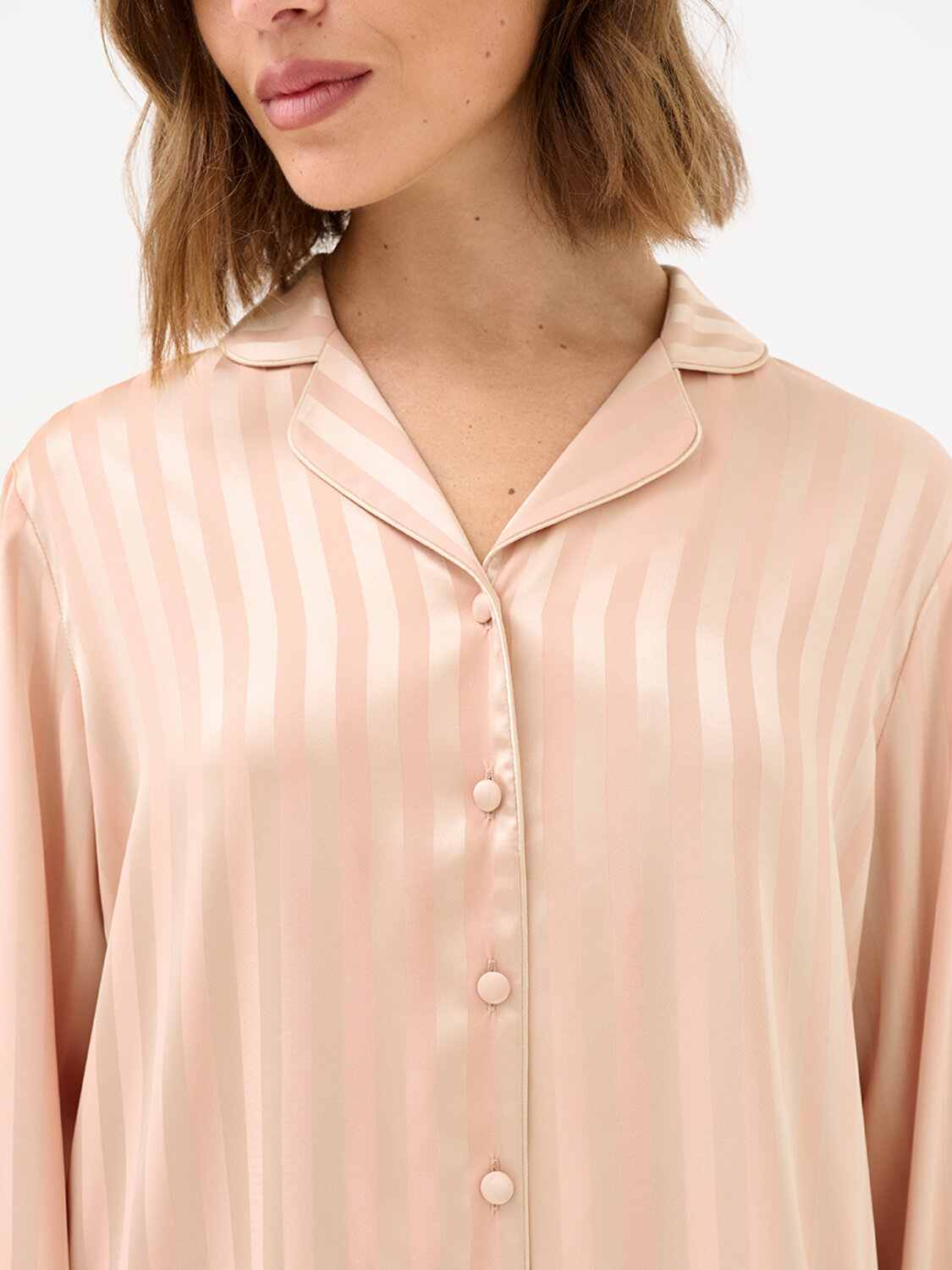 Omsa Пижама 569167 OmD 0231D LINE Пижама жен. (Рубашка+Брюки жаккард), PL Rosa Cenere (Розовый)