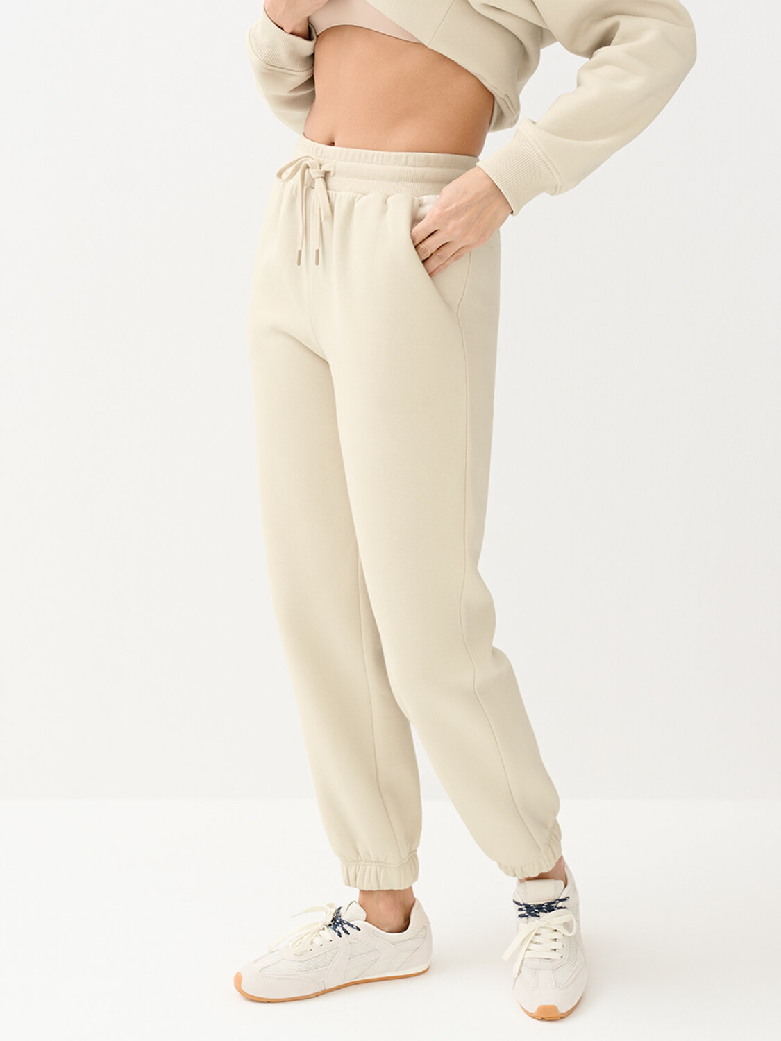 Omsa Брюки 569184 OmD 3235С Брюки джоггеры жен. утепленные, CO+PE Beige Chiaro (Бежевый)