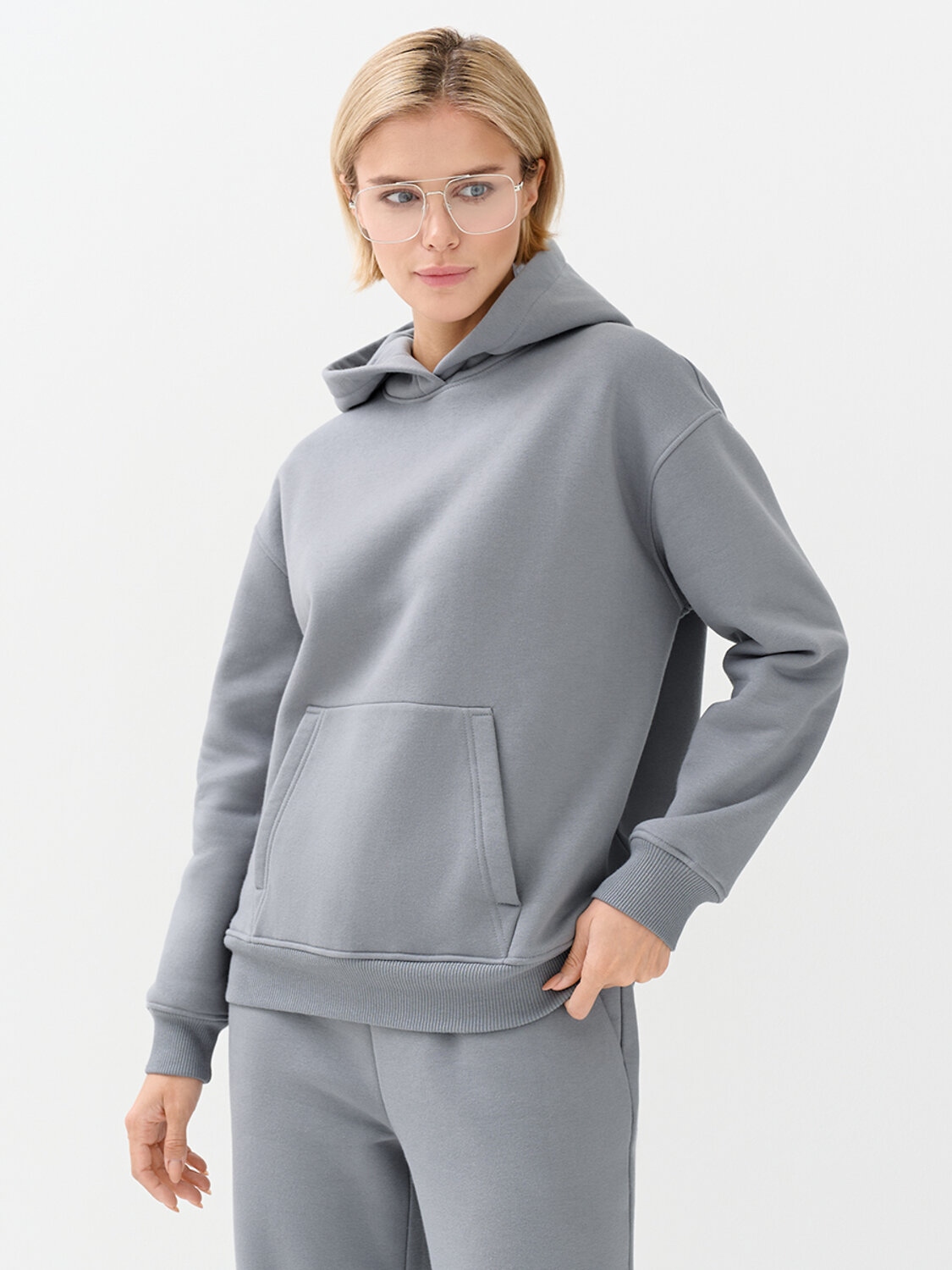 Omsa Худи 569187 OmD 2045С Худи жен. OVERSIZE утепленное, CO+PE Grigio (Серый)