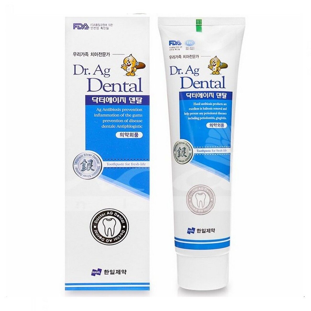 Hanil Зубная паста с серебром, мятой и бамбуковой солью / Dr. Ag Dental Toothpaste, 200 мл 569304 16938 