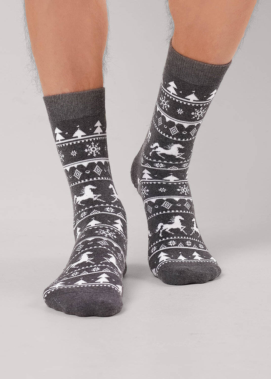 CLEVER Носки 569309 К6550П меланж т.серый