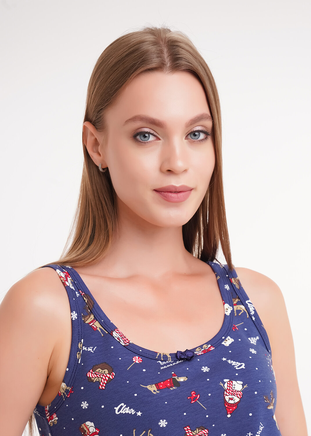 CLEVER Сорочка 569367 LS15-1202/1 т.синий/красный