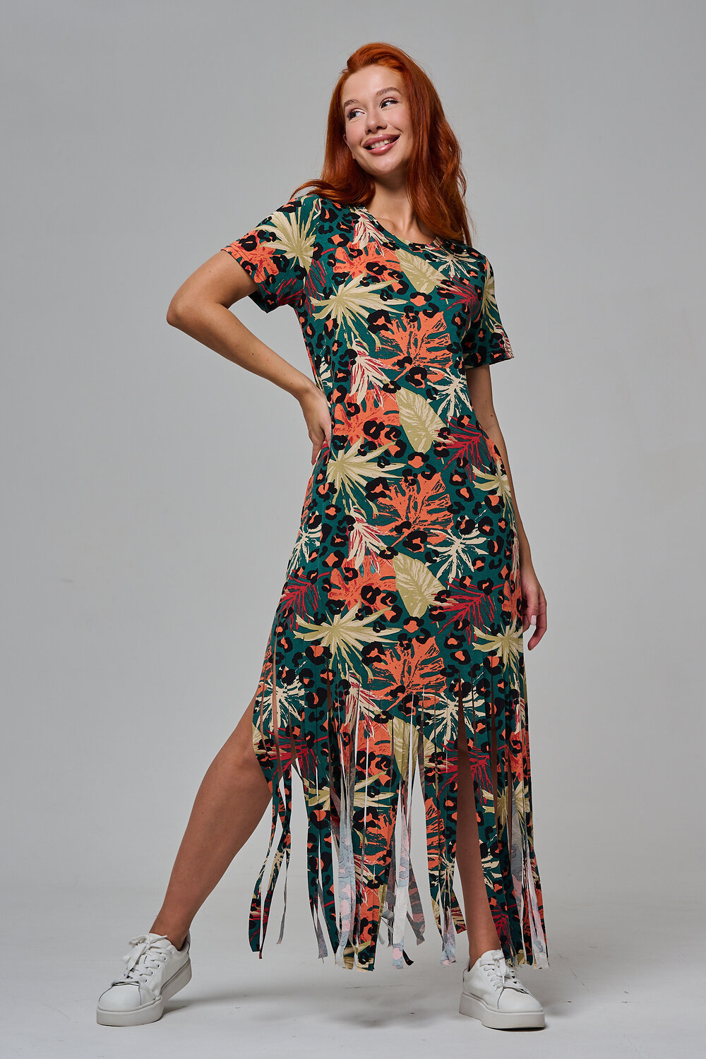 Натали Платье 569434 7480 листья на зеленом