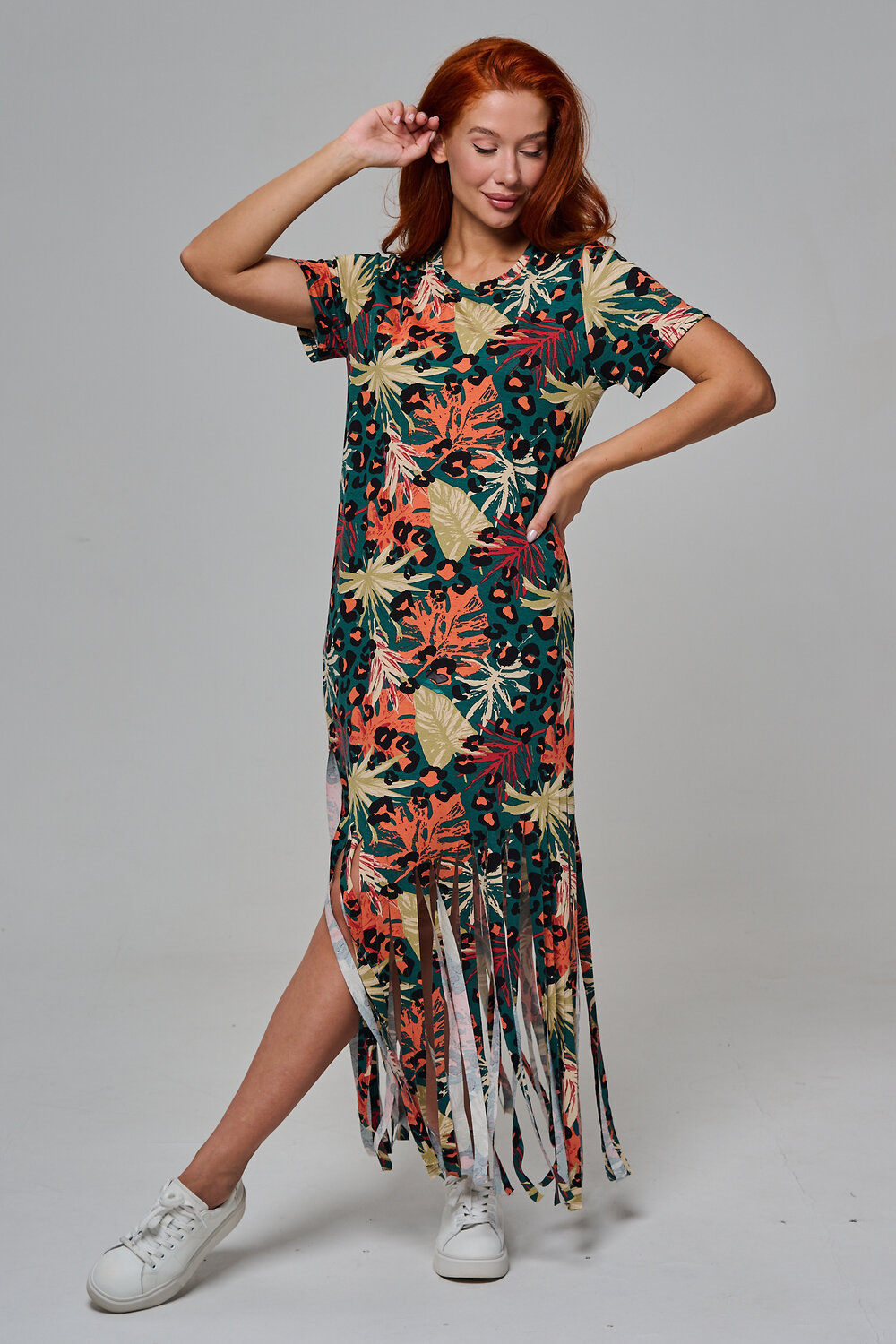 Натали Платье 569434 7480 листья на зеленом