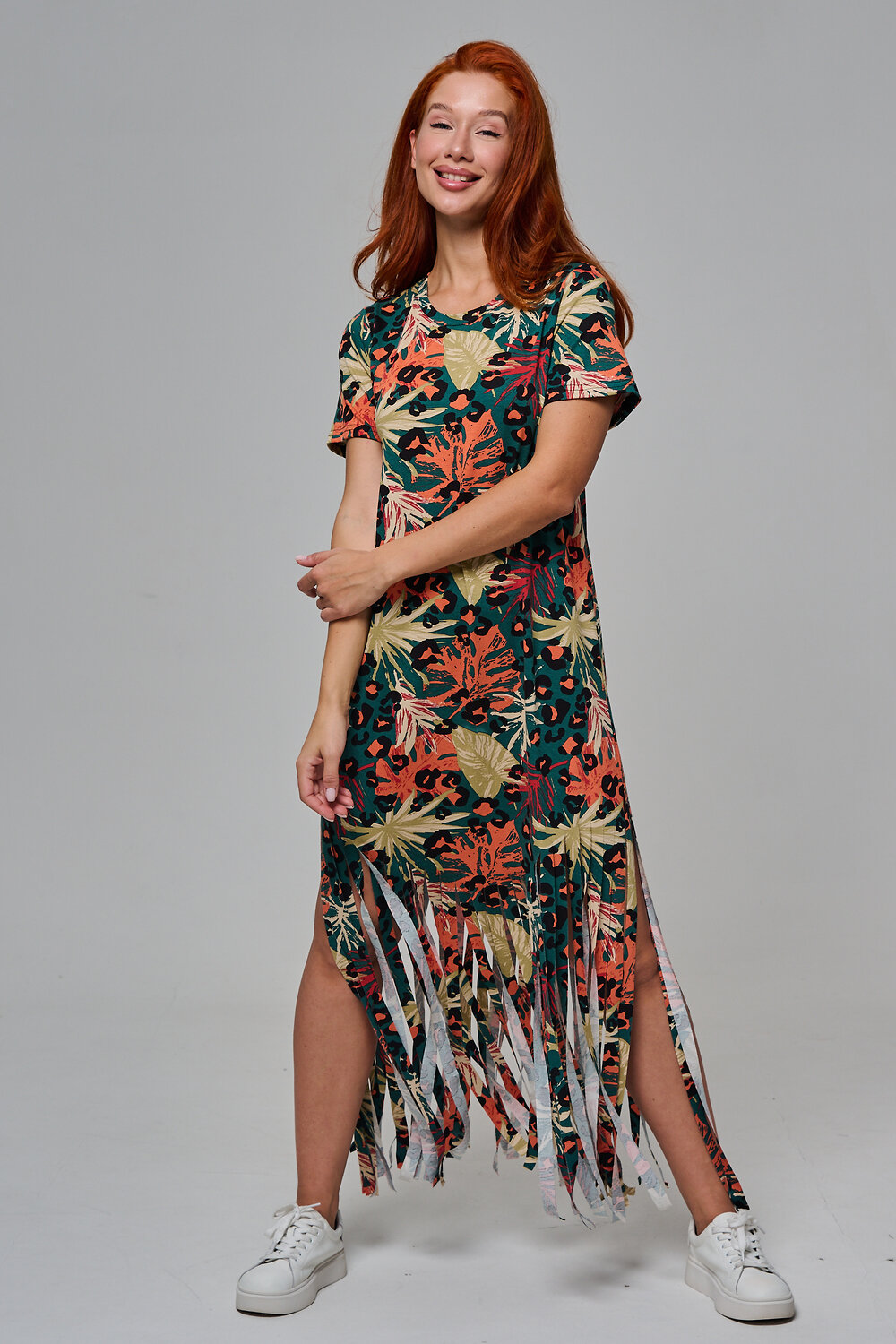 Натали Платье 569434 7480 листья на зеленом