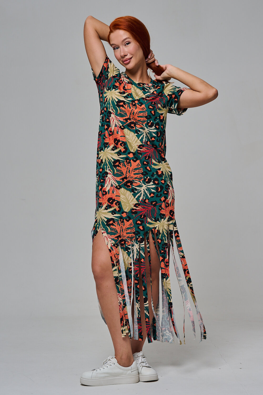 Натали Платье 569434 7480 листья на зеленом