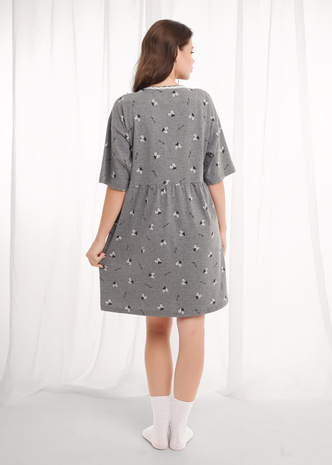CLEVER Платье 569452 LDR26-1210/2 меланж т.серый/белый