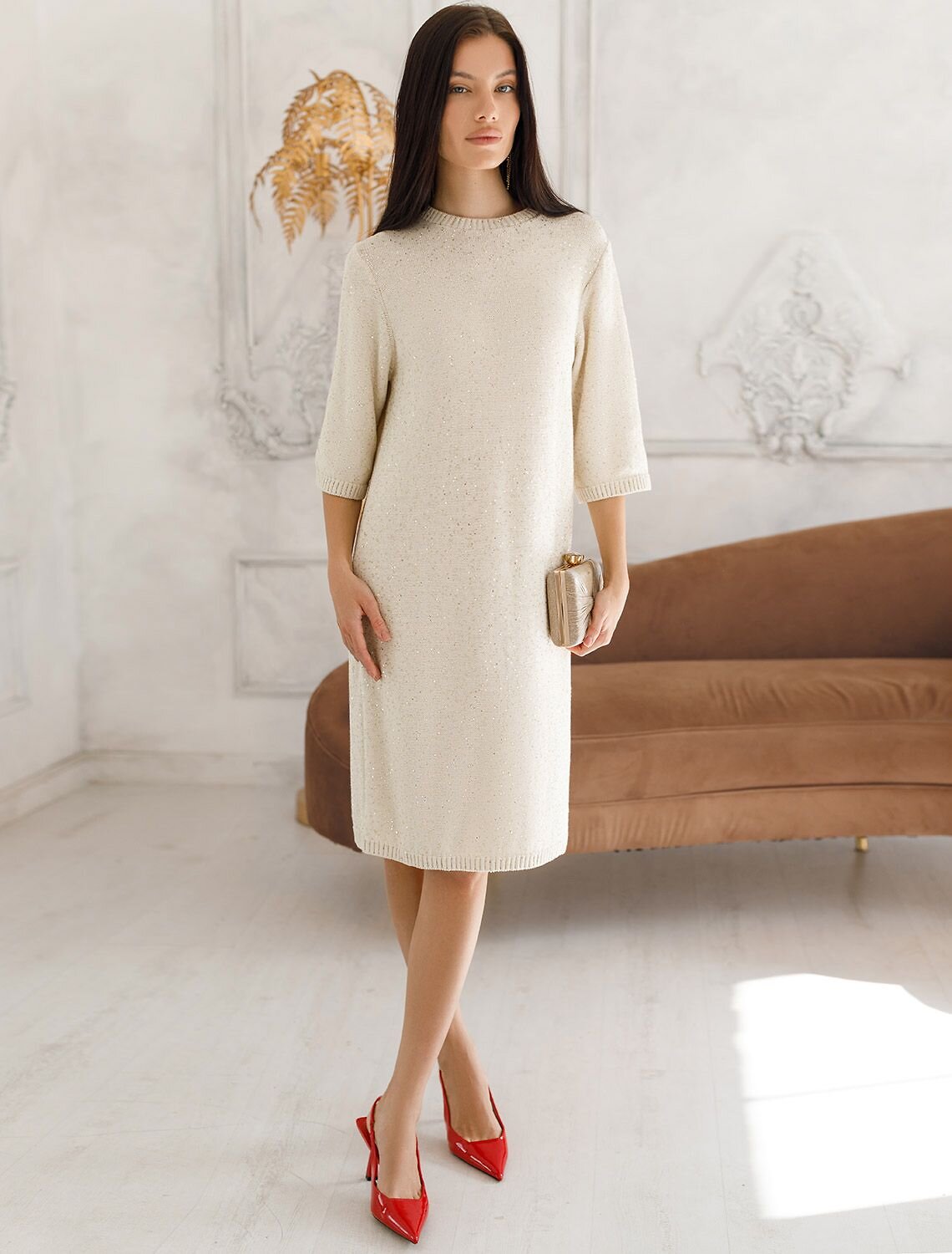 VILATTE Платье 569458 D32.113 бежевый