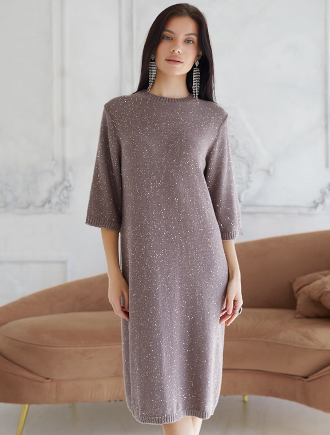 VILATTE Платье 569459 D32.113 кофейный