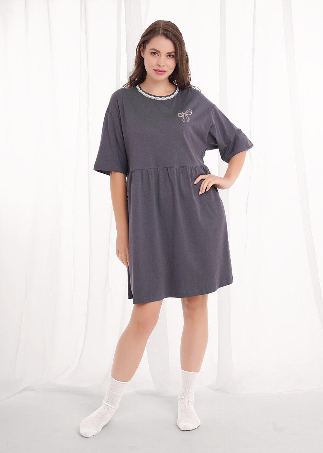 CLEVER Платье 569471 LDR26-1210/1 т.серый