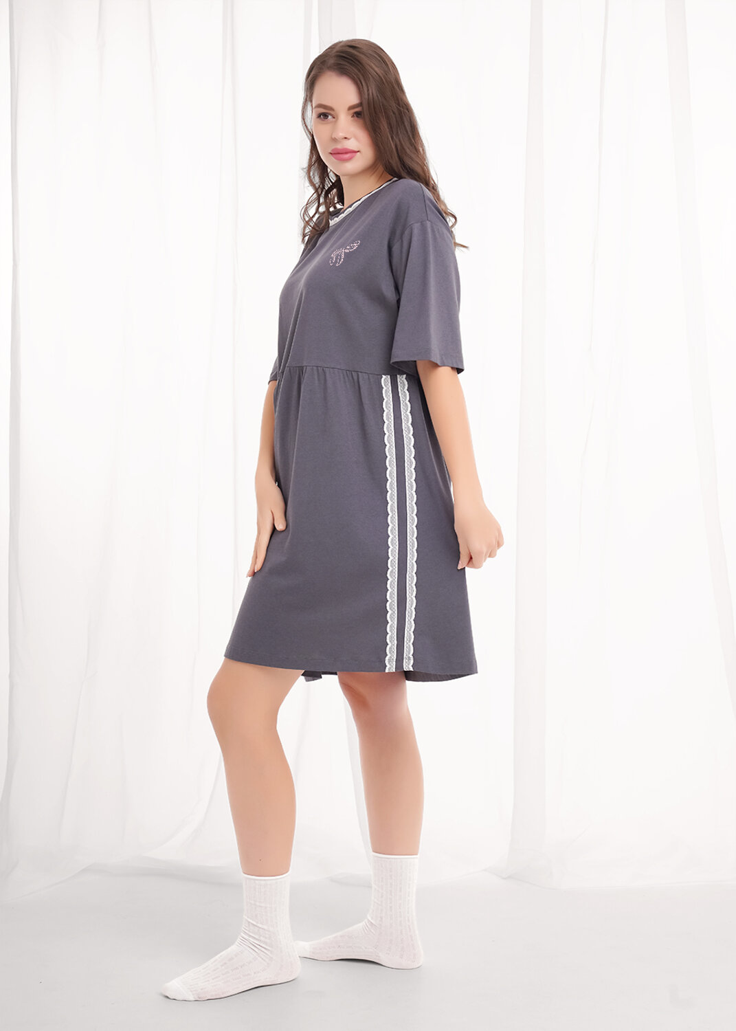 CLEVER Платье 569471 LDR26-1210/1 т.серый