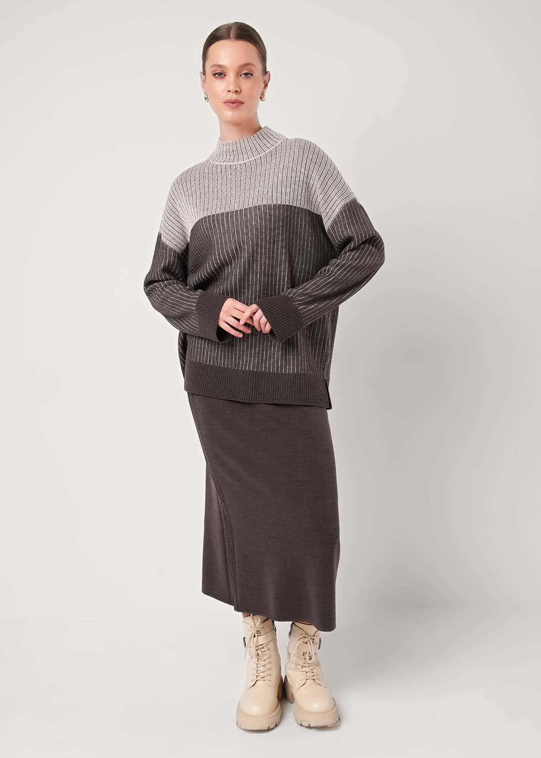 CLEVER Джемпер 569520 154597/192ак меланж бежевый