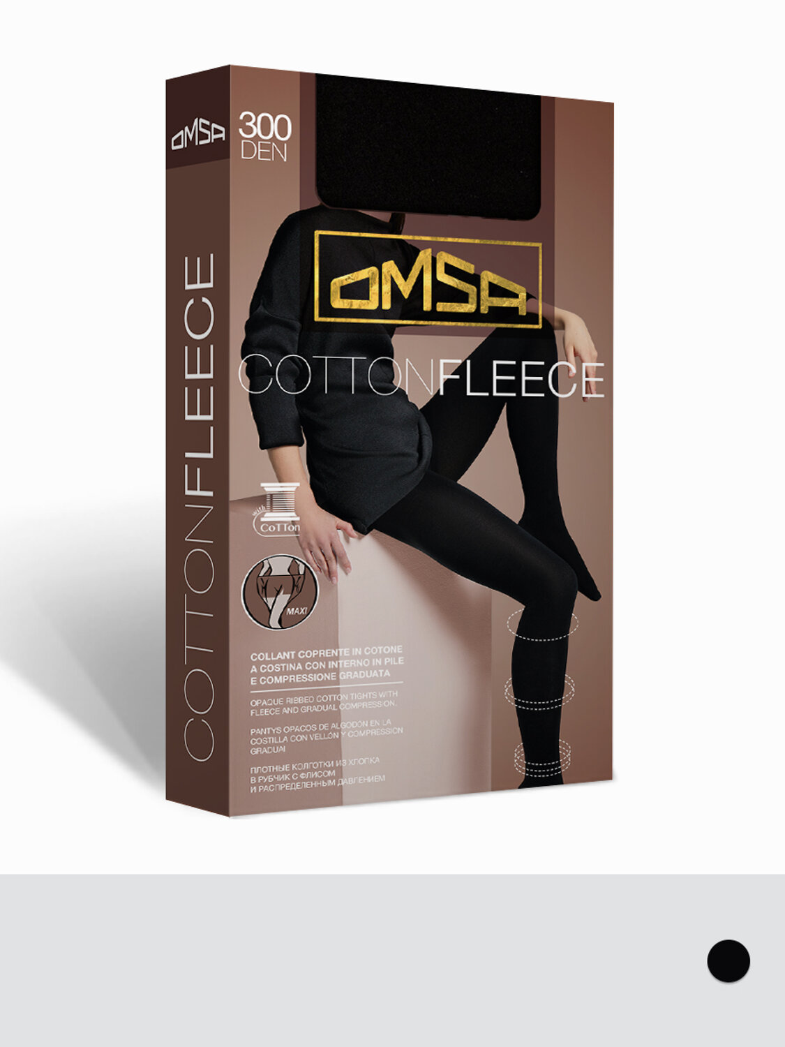 Omsa Колготки 569569 COTTON FLEECE 300 MAXI Nero (Черный)