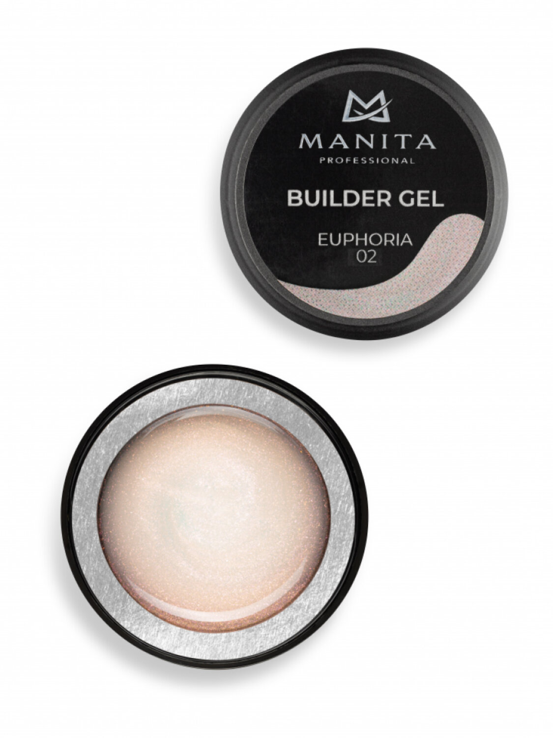 MANITA Гель моделирующий для ногтей с хлопьями юки / Builder Gel Euphoria №02, 15 мл 569589 28101 