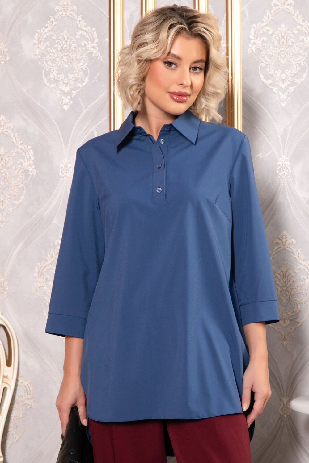 LT Collection Блуза 569619 Б14737-3М синий