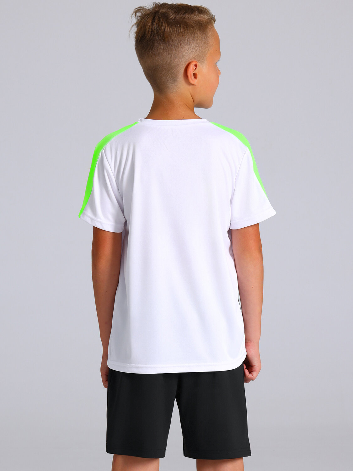 Апрель Футболка 569742 1ПДЗК4395812 белый+ярко-салатовый