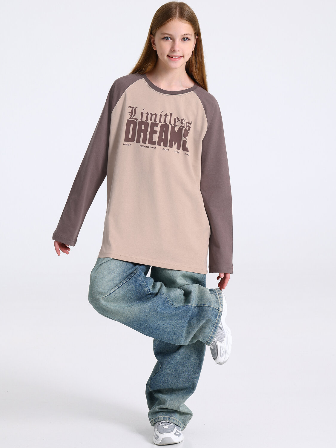 Апрель Лонгслив 569751 1ДДЛД4979001 бежевый+светло-коричневый