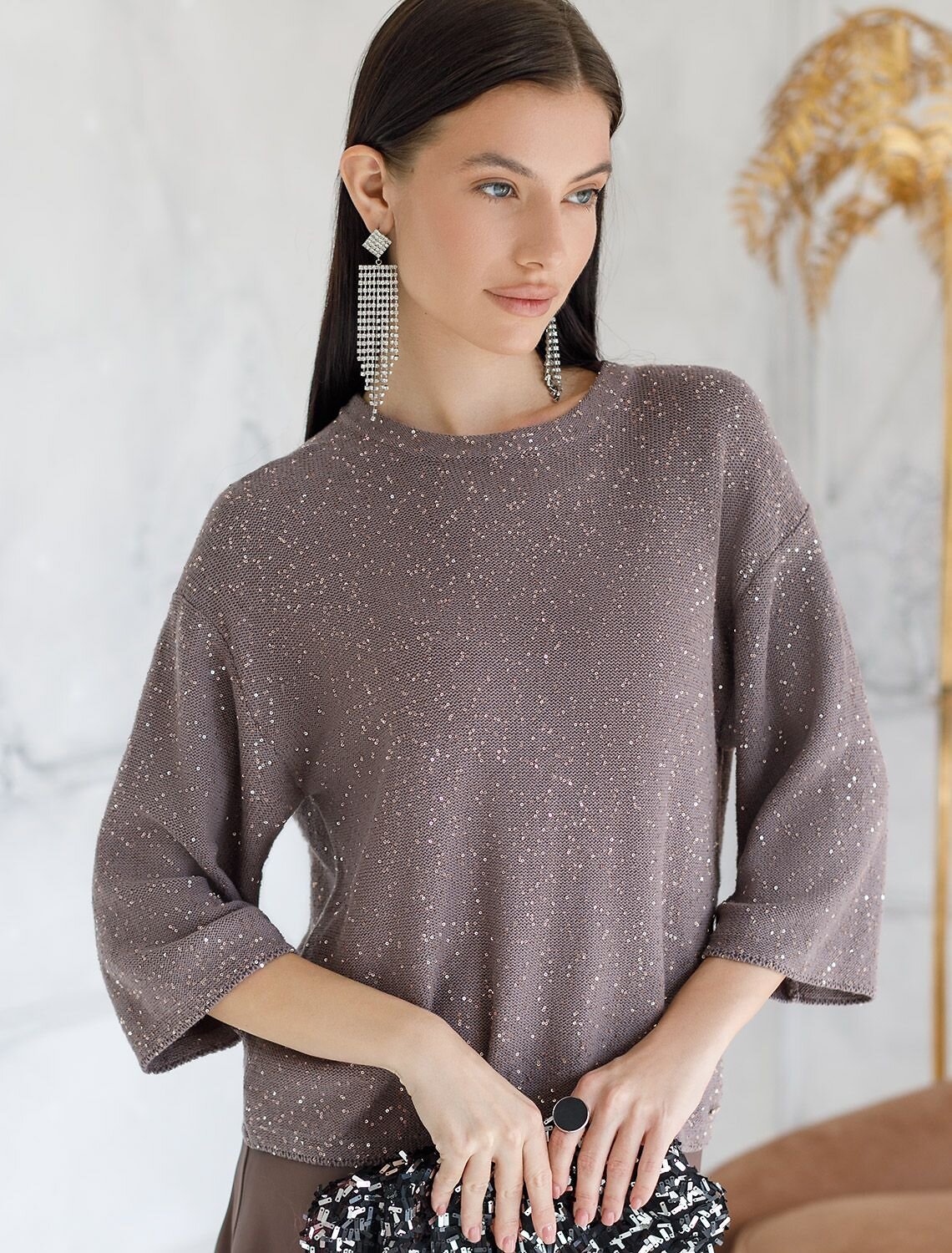 VILATTE Джемпер 569808 D39.363 кофейный