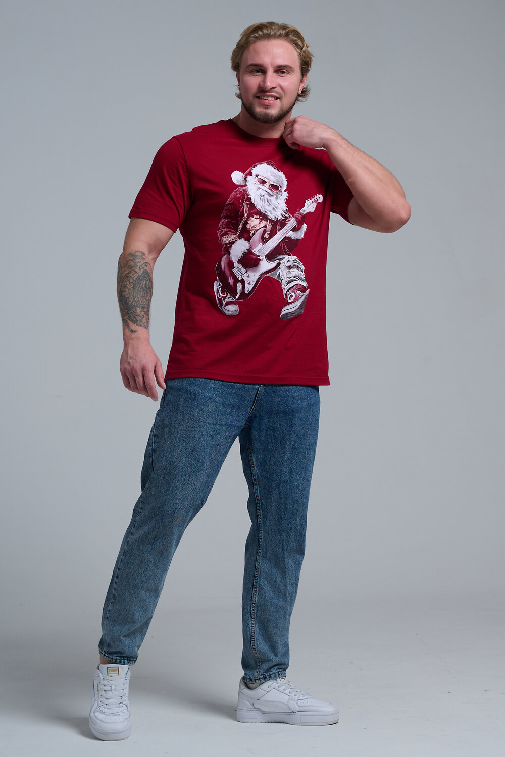 Натали Футболка 569812 8581 бордо+Д мороз с гитарой