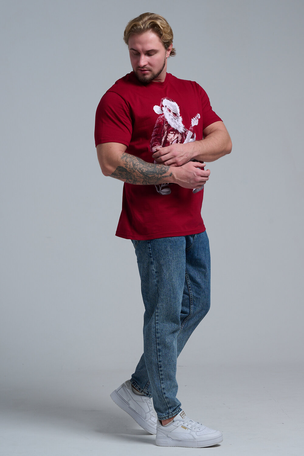 Натали Футболка 569812 8581 бордо+Д мороз с гитарой