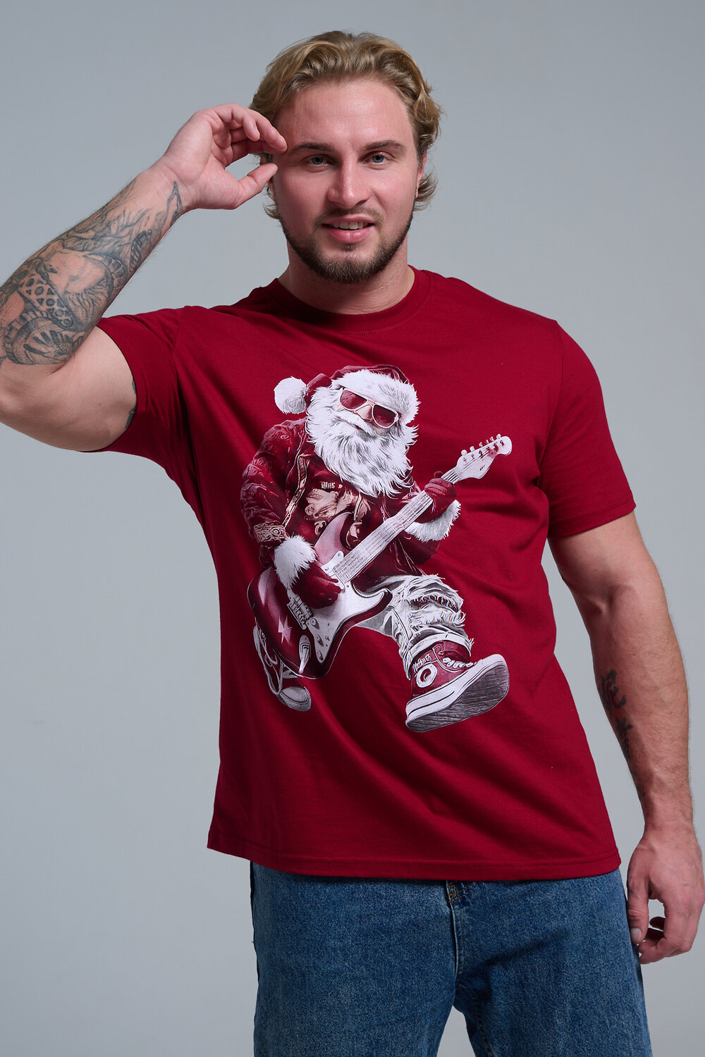 Натали Футболка 569812 8581 бордо+Д мороз с гитарой